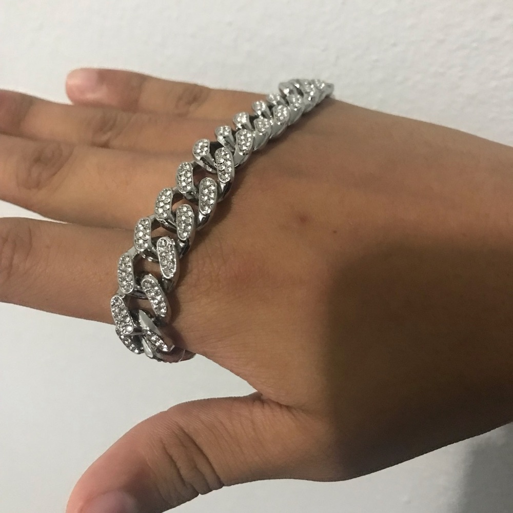 Bracelet Miami Cuban Link Chain Bracelets for Men Jewelry